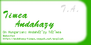 timea andahazy business card